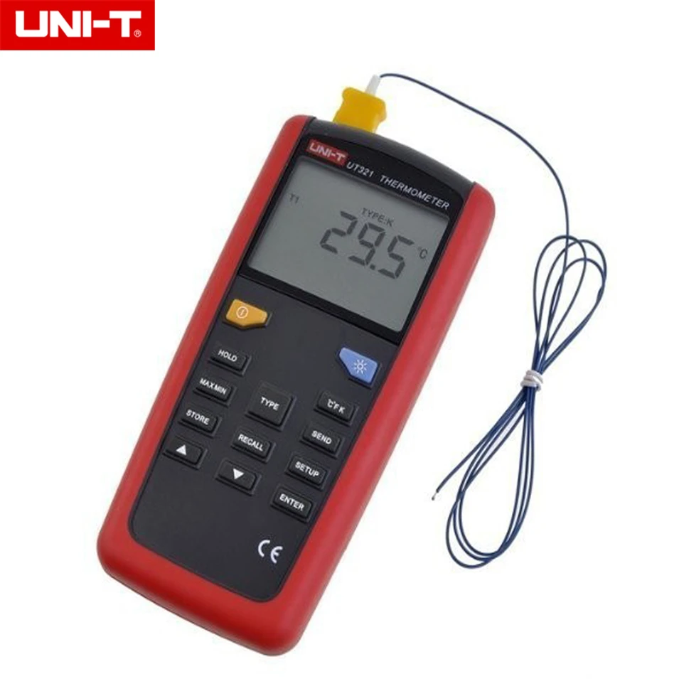 

UNI-T Pyrometer Contact Type Thermometer UT325 UT322 UT321 -200~1375C Industrial Temperature 2CH Data Logging Test K/J/T/E/R/S/N