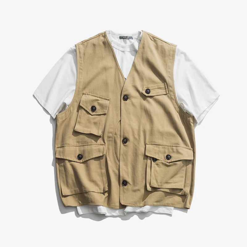High Quality Men's Vest Multi Pocket Photographer Vest Trend Casual Fishing Vest Retro Tooling Style Vest Male Size S-XL
High Quality Men's Vest Multi Pocket Photographer Vest Trend Casual Fishing Vest Retro Tooling Style Vest Male Size S-XL