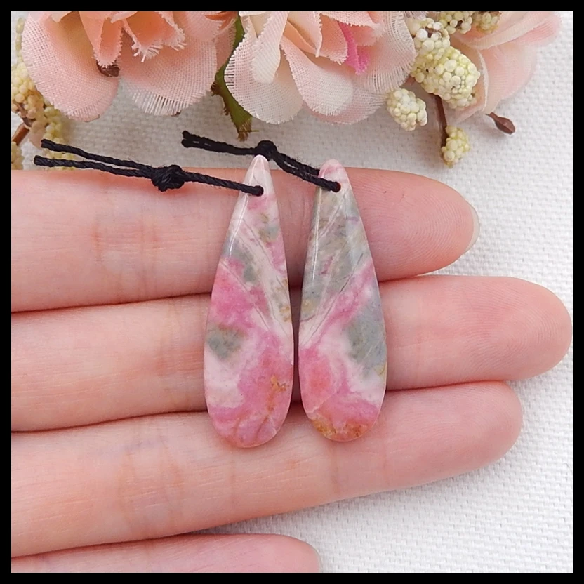 Natural Gemstone Rhodonite fashion woman Earring Beads,Semi-precious stones jewelry accessories,35x11x4mm,7.4g
Natural Gemstone Rhodonite fashion woman Earring Beads,Semi-precious stones jewelry accessories,35x11x4mm,7.4g