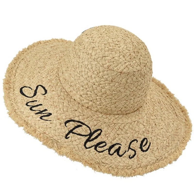 Handmade Weave Letter Sun Hats For Women Black Ribbon Lace Up Large Brim Straw Hat Outdoor Beach Hat Summer Caps
Handmade Weave Letter Sun Hats For Women Black Ribbon Lace Up Large Brim Straw Hat Outdoor Beach Hat Summer Caps