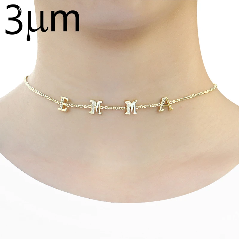 Personalized Letter Name Women Necklace Choker Custom DIY Wedding Birthday Gift