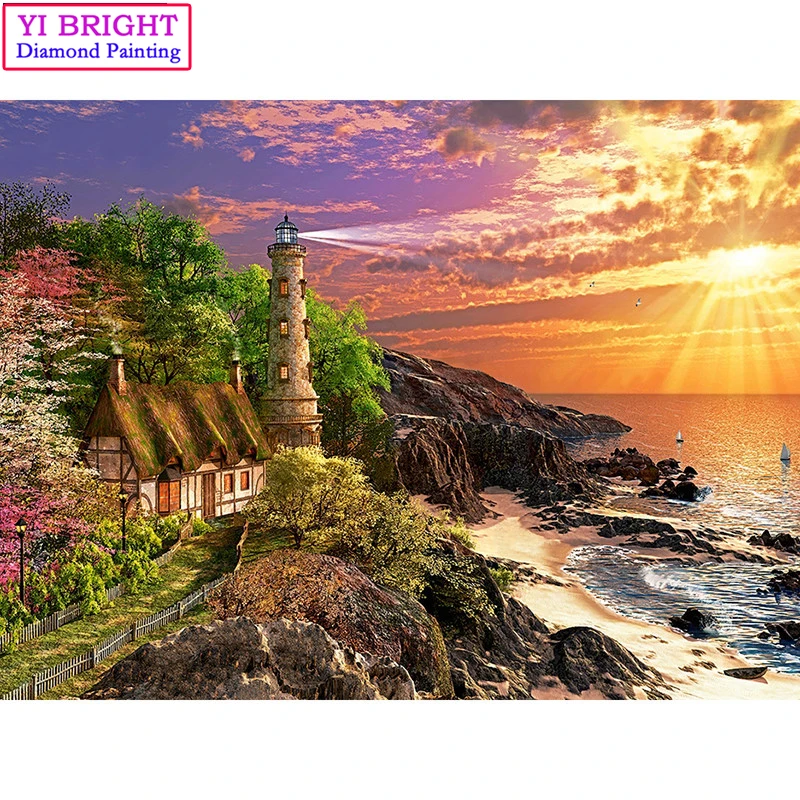 5D Diy diamond painting cross stitch "Lighthouse" Full Round Diamond embroidery Needlework Rhinestone Mosaic Crafts 1030
5D Diy diamond painting cross stitch "Lighthouse" Full Round Diamond embroidery Needlework Rhinestone Mosaic Crafts 1030