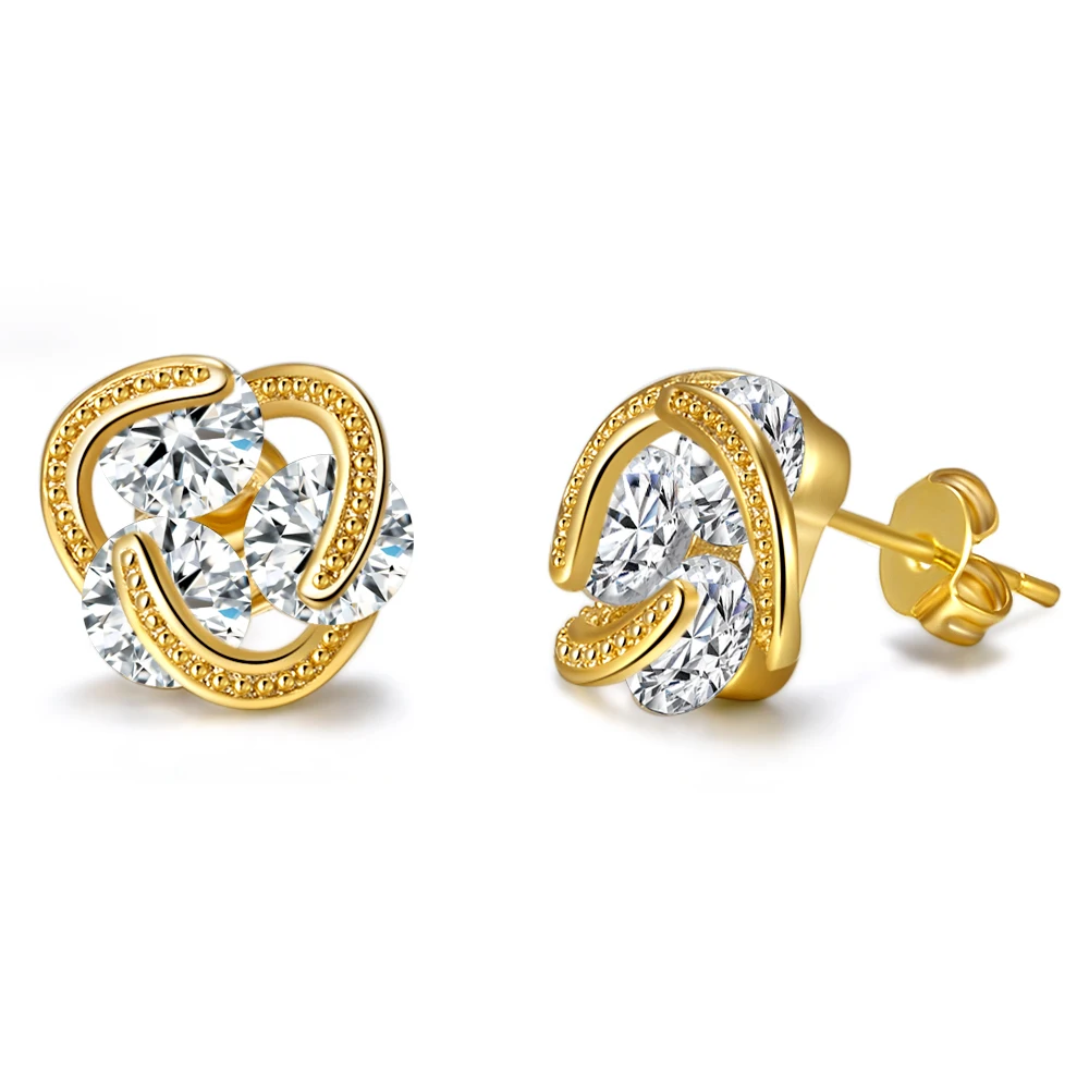 Cute Twist Love-knot Stud Earrings crystal Zircon Rose Gold Color Earings Fashion Jewelry Women Korean Style Design Z3
Cute Twist Love-knot Stud Earrings crystal Zircon Rose Gold Color Earings Fashion Jewelry Women Korean Style Design Z3
