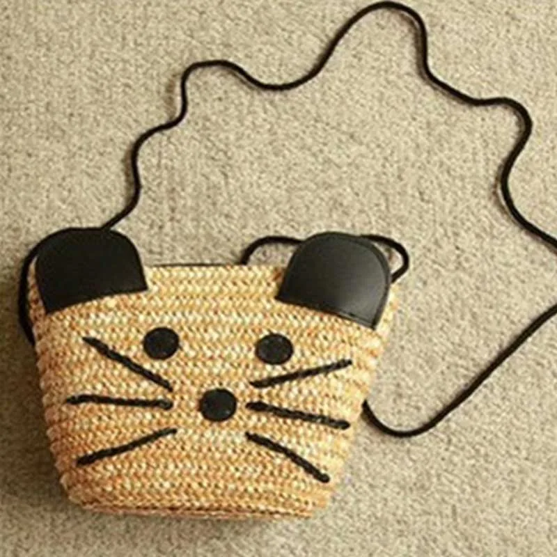 2019 New Ladies Shopping Bags Cute mouse handmade Straw weave Summer Beach Shoulder Bag Straw women Girls Grass Casual Totes
2019 New Ladies Shopping Bags Cute mouse handmade Straw weave Summer Beach Shoulder Bag Straw women Girls Grass Casual Totes