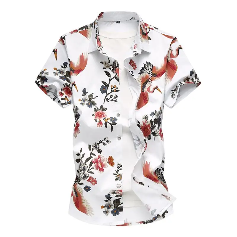 Hawaiian Shirt Men's Clothing Camisa social masculina Cotton Birds Flowers Short-sleeved Shirt Male Plus size Black White
Hawaiian Shirt Men's Clothing Camisa social masculina Cotton Birds Flowers Short-sleeved Shirt Male Plus size Black White