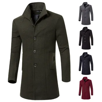 The spring and autumn period and the new fashion long coat lapels, pure color Men's wool trench coat
The spring and autumn period and the new fashion long coat lapels, pure color Men's wool trench coat