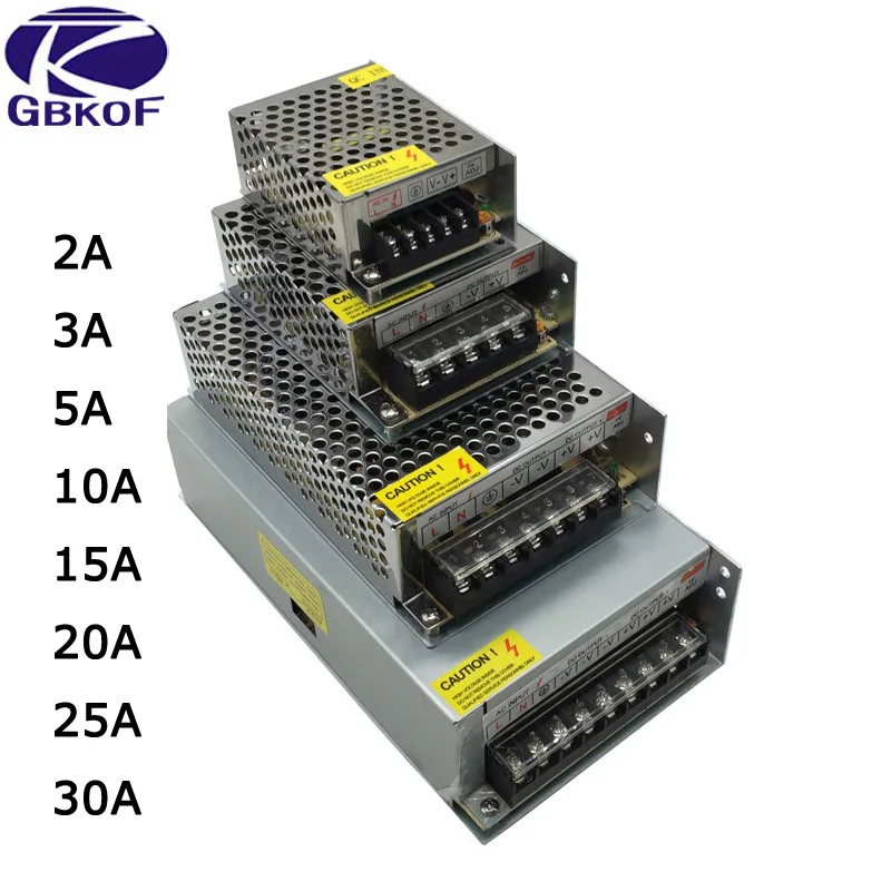 Dc 12 В 1a 2a 3a 5a 6.5a 8.5a 10a 15a 20a 30a светильник светодиодный трансформатор адаптер питания