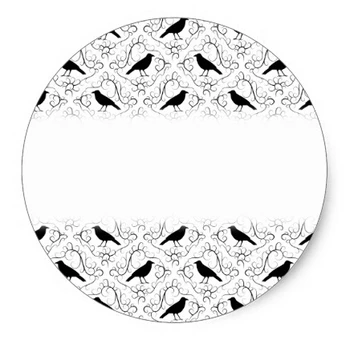 3.8cm Black and White Elegant Crow Pattern. Classic Round Sticker
3.8cm Black and White Elegant Crow Pattern. Classic Round Sticker