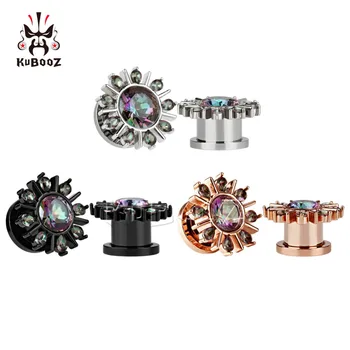 Kubooz piercing fashion Stainless steel Purple orchid zircon ear plug and tunnel body jewelry piercing expander gauges 2pcs lot
Kubooz piercing fashion Stainless steel Purple orchid zircon ear plug and tunnel body jewelry piercing expander gauges 2pcs lot