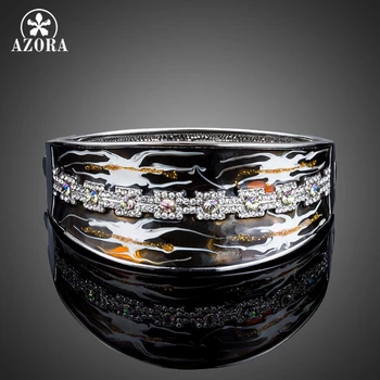AZORA Unique Design Stellux Austrian Crystal Black Oil Painting Pattern Bangle Bracelet TB0079
AZORA Unique Design Stellux Austrian Crystal Black Oil Painting Pattern Bangle Bracelet TB0079