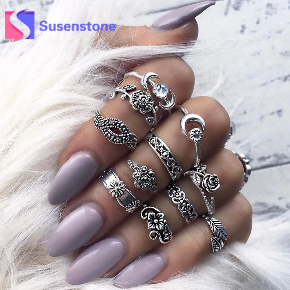 2019 New 11pcs Shiny Punk Style Gold Silver Stacking Band Midi Finger Knuckle Rings Charm Flower Ring Set for Women Jewelry Gift
2019 New 11pcs Shiny Punk Style Gold Silver Stacking Band Midi Finger Knuckle Rings Charm Flower Ring Set for Women Jewelry Gift