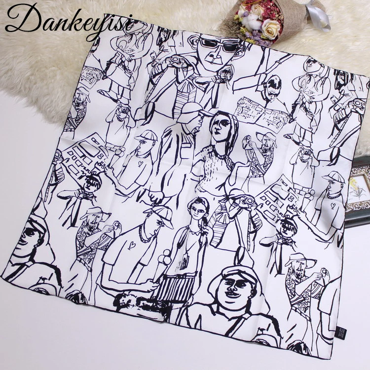 DANKEYISI Real Silk Scarf Women Large Square Hair Scarf Head Scarves Hijab Printed Travel Scarf Shawl For Woman 70*70 
DANKEYISI Real Silk Scarf Women Large Square Hair Scarf Head Scarves Hijab Printed Travel Scarf Shawl For Woman 70*70