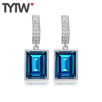 TYTW Fashion Square Stud Earrings S925 Silver Shiny white purple blue Crystal For Women elegant Wedding Jewelry
TYTW Fashion Square Stud Earrings S925 Silver Shiny white purple blue Crystal For Women elegant Wedding Jewelry