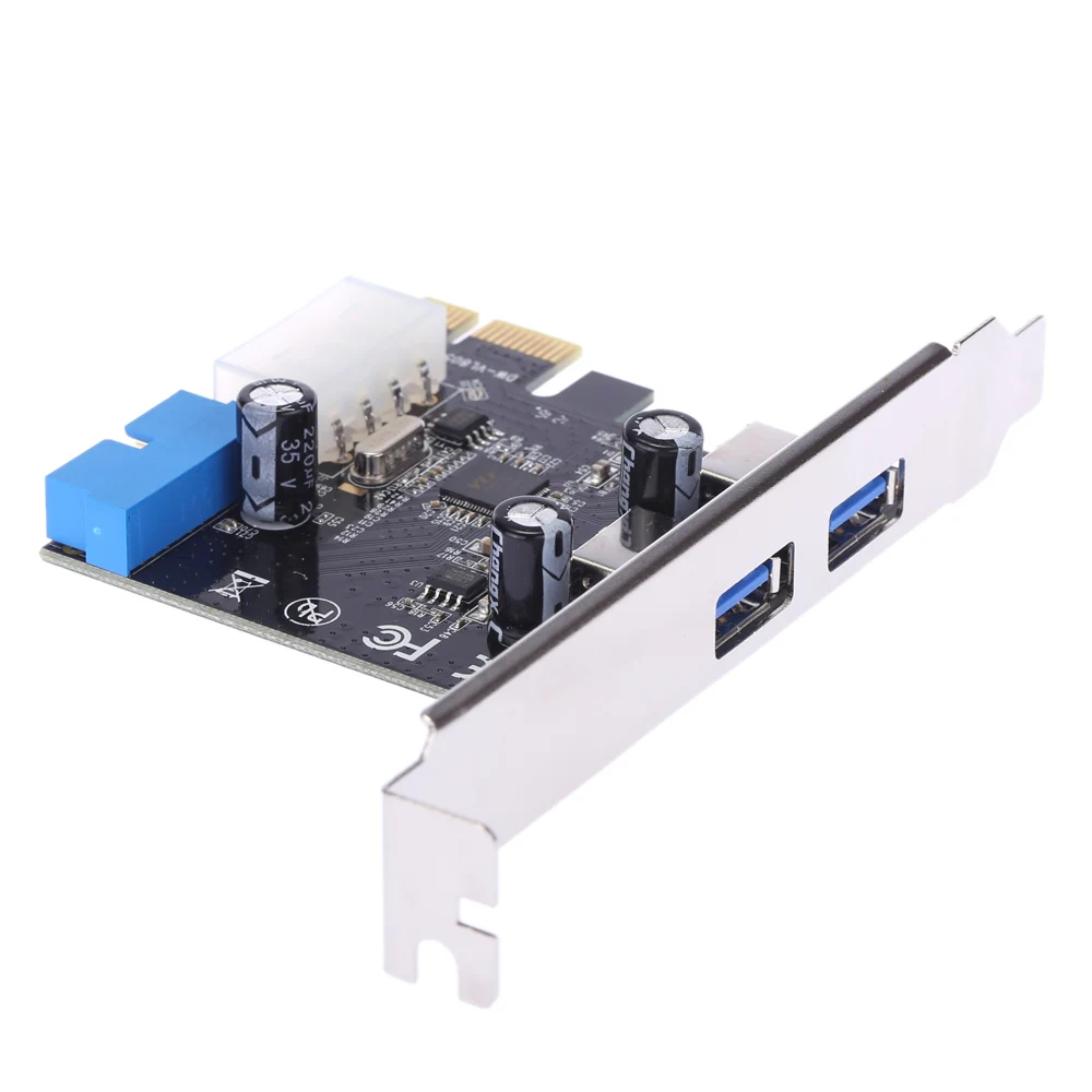 2 USB 3.0 Ports PCI-E PCI Express Expansion Card Host Card with USB 3.0 19-pin Connector 4-pin IDE Power Connector Low Profile
2 USB 3.0 Ports PCI-E PCI Express Expansion Card Host Card with USB 3.0 19-pin Connector 4-pin IDE Power Connector Low Profile