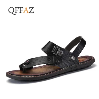 QFFAZ New Arrive Sandals For Men Genuine Leather Men'S Sandals High Quality Male Shoes Slip On Comfortable Men Flats 
QFFAZ New Arrive Sandals For Men Genuine Leather Men'S Sandals High Quality Male Shoes Slip On Comfortable Men Flats