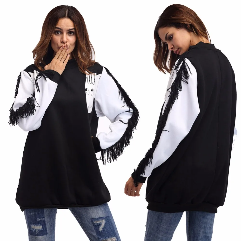 2017 Fashion Women Autumn Round Collar Loose Blouse Bat Sleeve Tassel Stitching Long-sleeved Sweatshirts Pullover Tops
2017 Fashion Women Autumn Round Collar Loose Blouse Bat Sleeve Tassel Stitching Long-sleeved Sweatshirts Pullover Tops