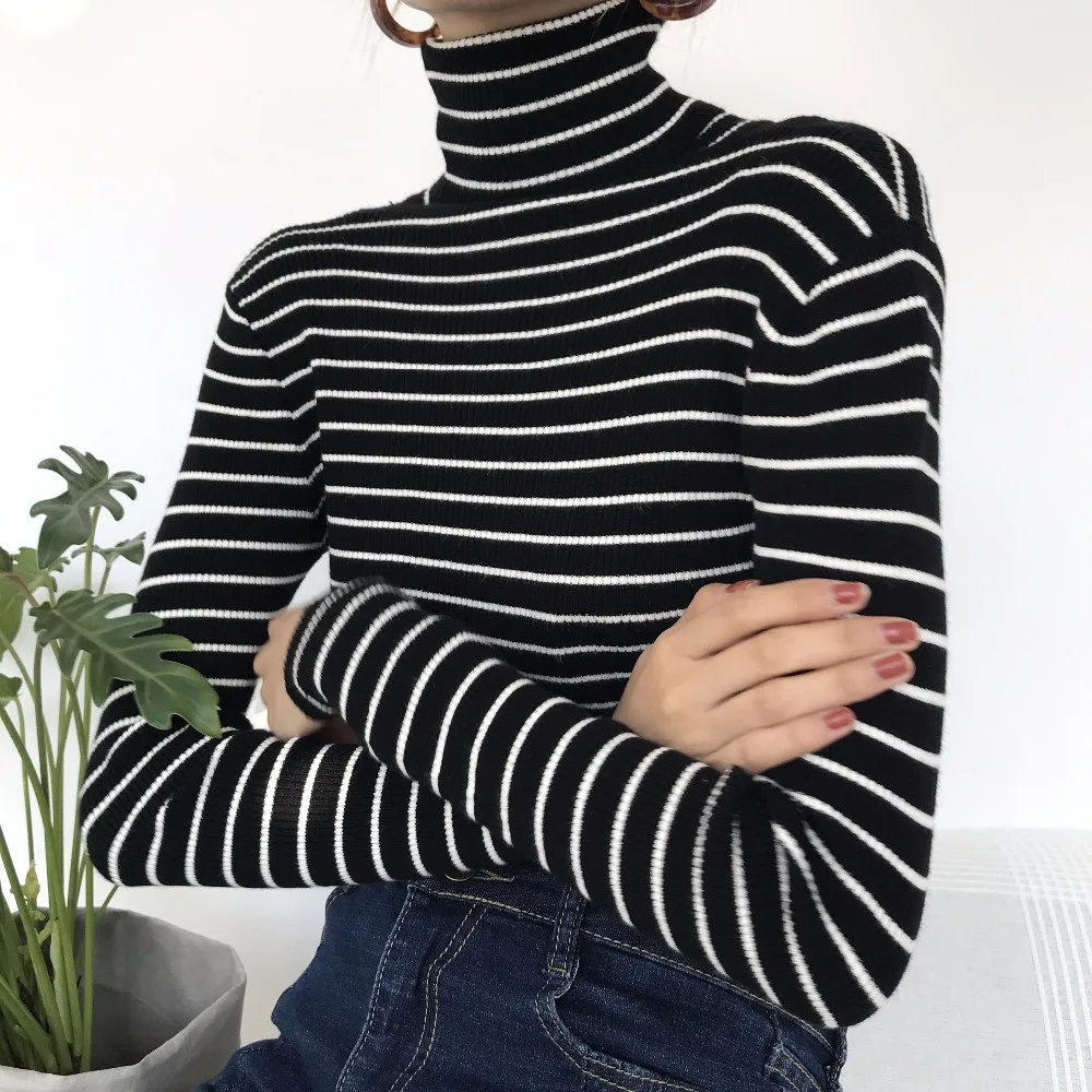 2018 Women T-shirts Harajuku Cute Sweet Tees Slim Pullovers Striped Turtleneck Long Sleeve Pleated T-shirts Female #A031
2018 Women T-shirts Harajuku Cute Sweet Tees Slim Pullovers Striped Turtleneck Long Sleeve Pleated T-shirts Female #A031