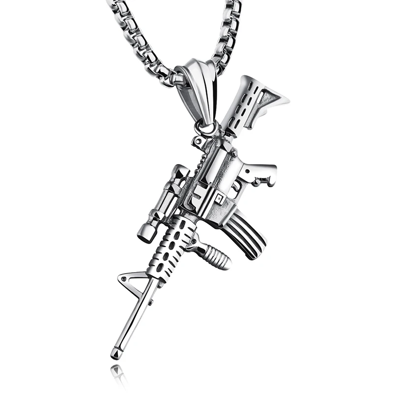 Game Surrounding Stainless Steel Rifle Necklace Men Hip-hop Personality Pendant Necklace Gun Jewelry Men Necklace For Boyfriend
Game Surrounding Stainless Steel Rifle Necklace Men Hip-hop Personality Pendant Necklace Gun Jewelry Men Necklace For Boyfriend