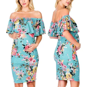 Pregnancy Elegant Dress Women's Ruffle Off-Shoulder Floral Print Dresses Ropa Premama Photography Props Summer Fashion Dresses
Pregnancy Elegant Dress Women's Ruffle Off-Shoulder Floral Print Dresses Ropa Premama Photography Props Summer Fashion Dresses