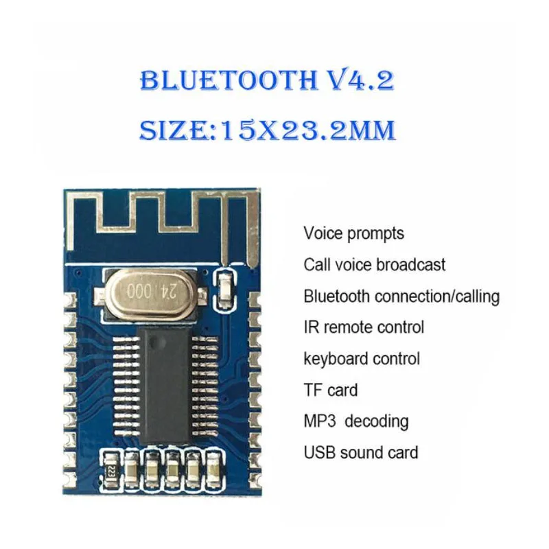 Фото Модуль аудиоприемника Bluetooth V4.2 беспроводная стереоплата bluetooth MP3 декодер для