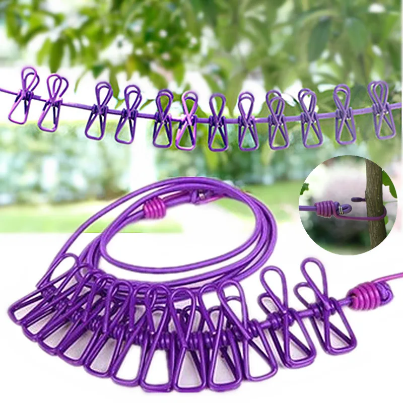 Retractable Clothesline Elastic Washing Line With 12 Clips Stretch Drying Rack Home Socks Underwear Clothes Hanger Windproof
Retractable Clothesline Elastic Washing Line With 12 Clips Stretch Drying Rack Home Socks Underwear Clothes Hanger Windproof
