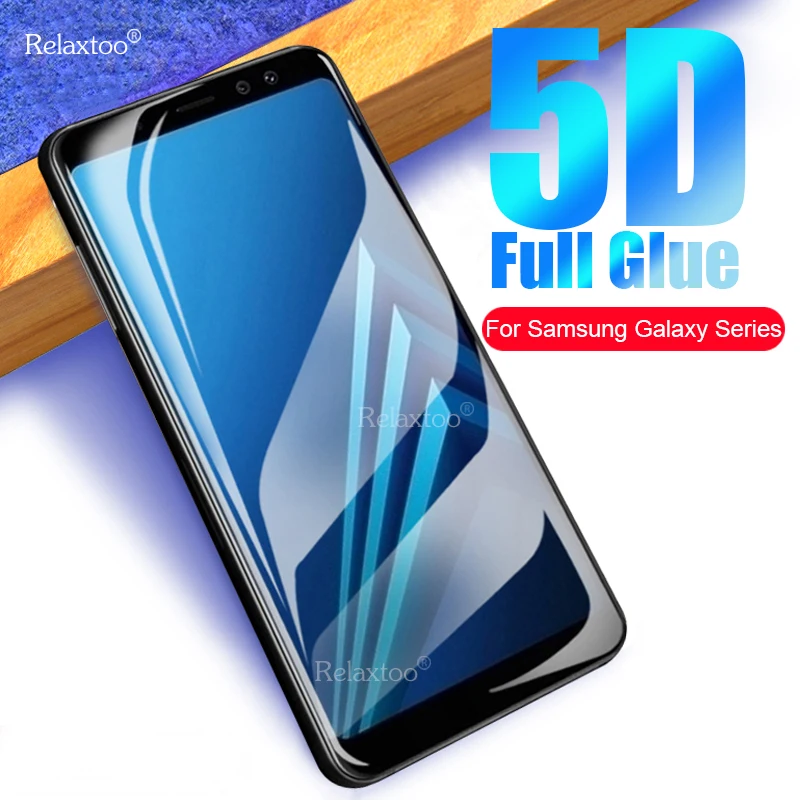 

9D Full Glue protective glass for samsung galaxy a8 a6 plus 2018 j2 j4 j6 j7 j8 2018 screen protector tempered glass film cover