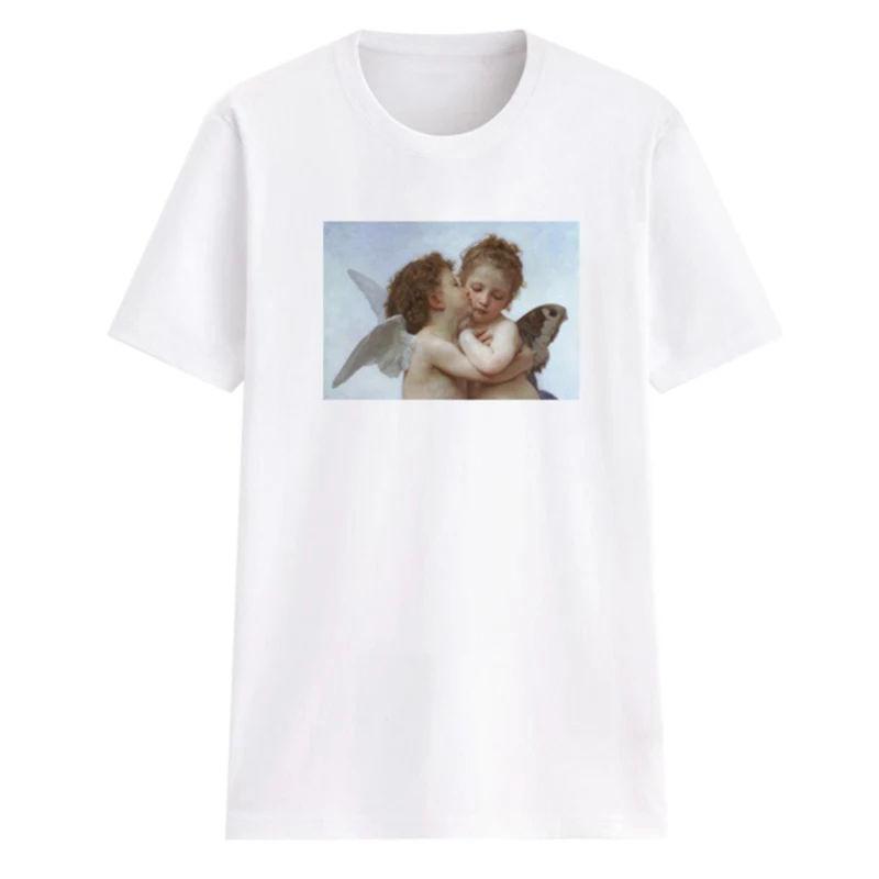 Women Summer Tshirt Angel Kiss Paintings T Shirts Casual Short Sleeves Slim Tops Harajuku Tee Digital Printed T Shirts
Women Summer Tshirt Angel Kiss Paintings T Shirts Casual Short Sleeves Slim Tops Harajuku Tee Digital Printed T Shirts