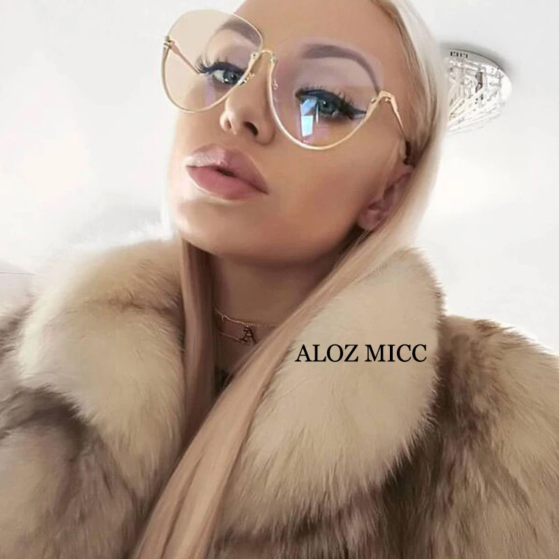 ALOZ MICC Fashion Women Half Frame Sunglasses Hot Retro Lady Brand Designer Metal Frame Oversized Eyeglasses UV400 Q49
ALOZ MICC Fashion Women Half Frame Sunglasses Hot Retro Lady Brand Designer Metal Frame Oversized Eyeglasses UV400 Q49
