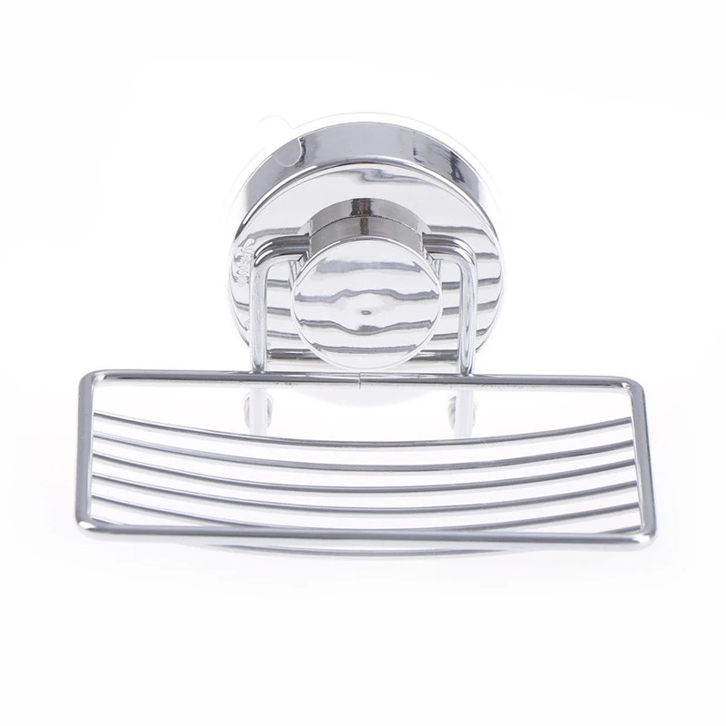 Stainless Steel Bathroom Vacuum Suction Cup Soap Holder Cup Box Dish Soap Storage Saver Shower Tray Bathroom Accessories MAYITR