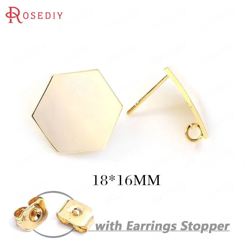 (34512)10PCS 18*16MM 24K Gold Color Brass Hexagon Stud Earrings Pins High Quality Diy Jewelry Findings Accessories
(34512)10PCS 18*16MM 24K Gold Color Brass Hexagon Stud Earrings Pins High Quality Diy Jewelry Findings Accessories