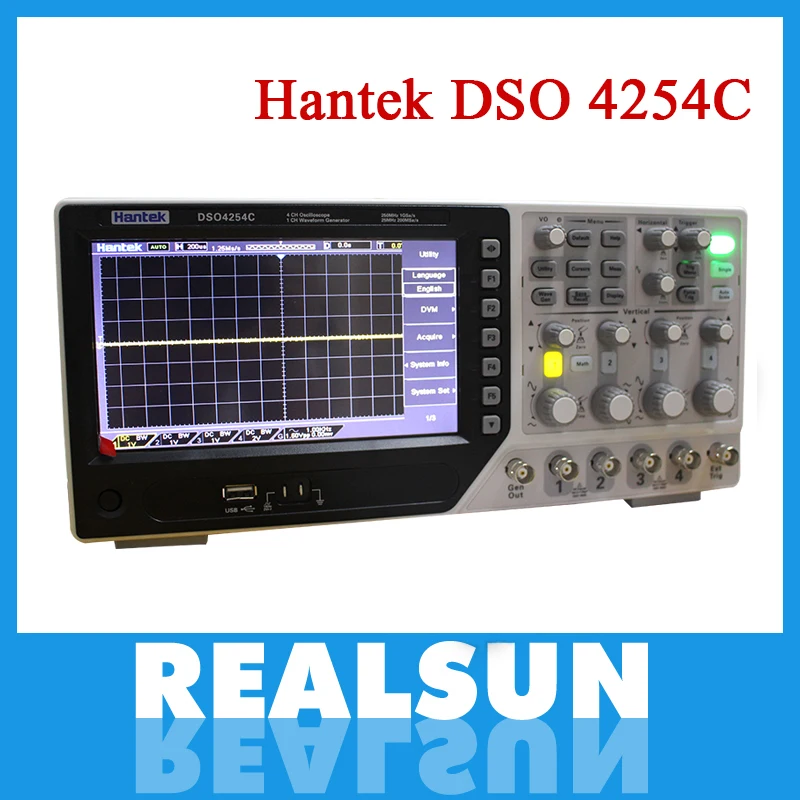 Hantek Dso4254C Digital Storage Oscilloscope 250Mhz 4channels 1Gsa/s Record Length 64K 7'' Tft Lcd better than 5102P
Hantek Dso4254C Digital Storage Oscilloscope 250Mhz 4channels 1Gsa/s Record Length 64K 7'' Tft Lcd better than 5102P