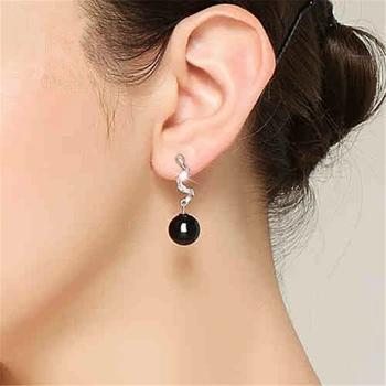 925 Sterling Silver Luxury Earring Pave Ball Lever Black pearl Earring Gemstone Bizuteria Jewelry Bijoux Wedding Bizuteria
925 Sterling Silver Luxury Earring Pave Ball Lever Black pearl Earring Gemstone Bizuteria Jewelry Bijoux Wedding Bizuteria