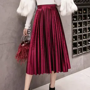 N.XINZHE Large Long Pleated Women Skirts Plus Size Female N.XINZHE Large Long Pleated Women Skirts Plus Size Female
