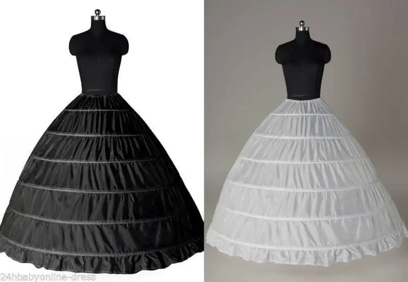 White 6 HOOP Wedding Ball Gown Crinoline Bridal Dress Petticoat Skirt Underskirt
White 6 HOOP Wedding Ball Gown Crinoline Bridal Dress Petticoat Skirt Underskirt