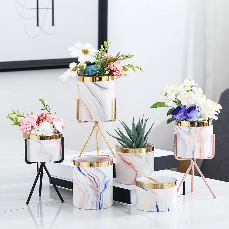 Nordic Marble Pattern Gold Edge Iron Ceramic Art Vase Table Flowerpot Plant Pots Home Decoration Decor for Balcony Gardens
Nordic Marble Pattern Gold Edge Iron Ceramic Art Vase Table Flowerpot Plant Pots Home Decoration Decor for Balcony Gardens