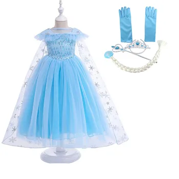 Girls Princess Queen Elsa Costume Kids Fancy Party Dress with cape Children Christmas Clothing Halloween Cosplay Costume
Girls Princess Queen Elsa Costume Kids Fancy Party Dress with cape Children Christmas Clothing Halloween Cosplay Costume