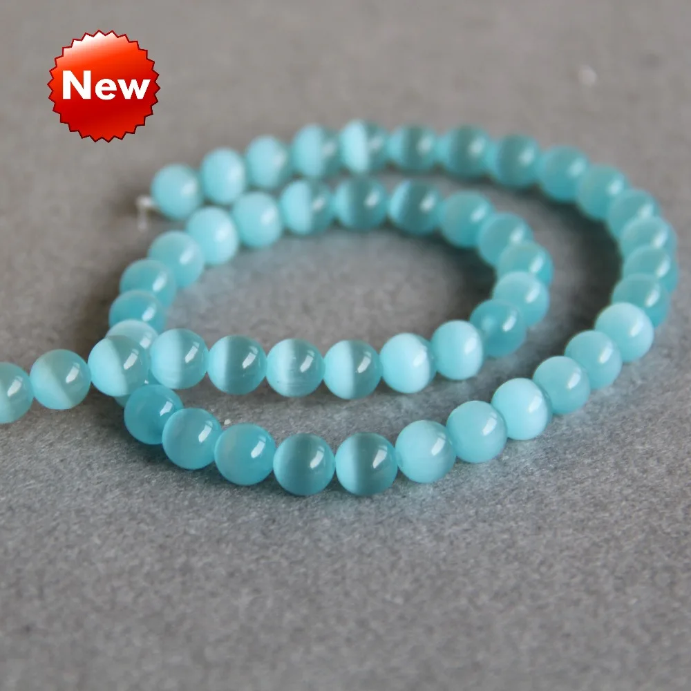8mm Accessory Crafts Stones Balls Gifts Sky Blue Glass Mexican Cat Eye Chalcedony Loose DIY Beads 14inch Jewelry Making Design
8mm Accessory Crafts Stones Balls Gifts Sky Blue Glass Mexican Cat Eye Chalcedony Loose DIY Beads 14inch Jewelry Making Design