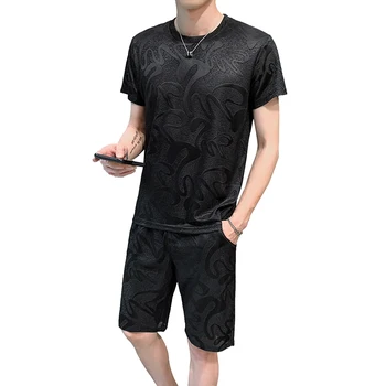 Two Piece Set Men Short Sleeve T Shirt Breathable Top+Shorts Men's Tracksuits New Causal Jogger Sportswear Tops Short Trousers 
Two Piece Set Men Short Sleeve T Shirt Breathable Top+Shorts Men's Tracksuits New Causal Jogger Sportswear Tops Short Trousers