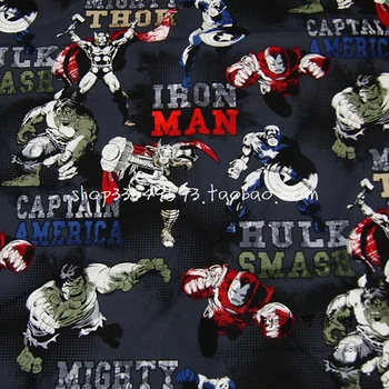140cm Width 1pc Black Avengers Cotton Fabric 100% Cotton Fabric Comic Quilting Fabric Sewing Material For Diy Children Clothing
140cm Width 1pc Black Avengers Cotton Fabric 100% Cotton Fabric Comic Quilting Fabric Sewing Material For Diy Children Clothing