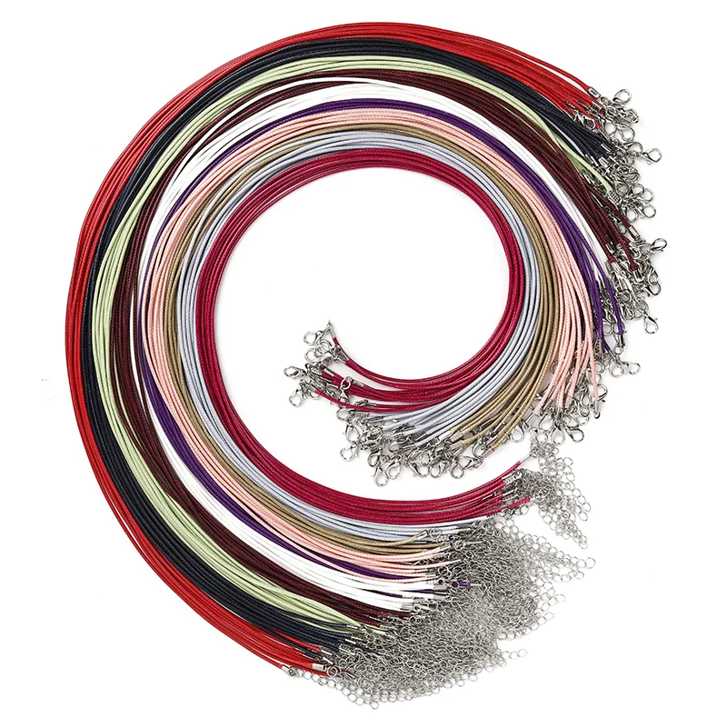 LanLi 1.5/2.0mm 50pcs/100pcs Fashion 10 colours Wax Rope Chain Necklace Long Lobster Clasp DIY Jewelry Accessories
LanLi 1.5/2.0mm 50pcs/100pcs Fashion 10 colours Wax Rope Chain Necklace Long Lobster Clasp DIY Jewelry Accessories