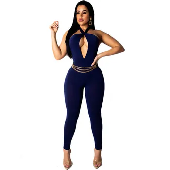 2019 Women Open Back Halter Bodycon Jumpsuit Sexy Hollow Out Off Shoulder Skinny Stretchy Party Club Romper Overalls with Belt
2019 Women Open Back Halter Bodycon Jumpsuit Sexy Hollow Out Off Shoulder Skinny Stretchy Party Club Romper Overalls with Belt