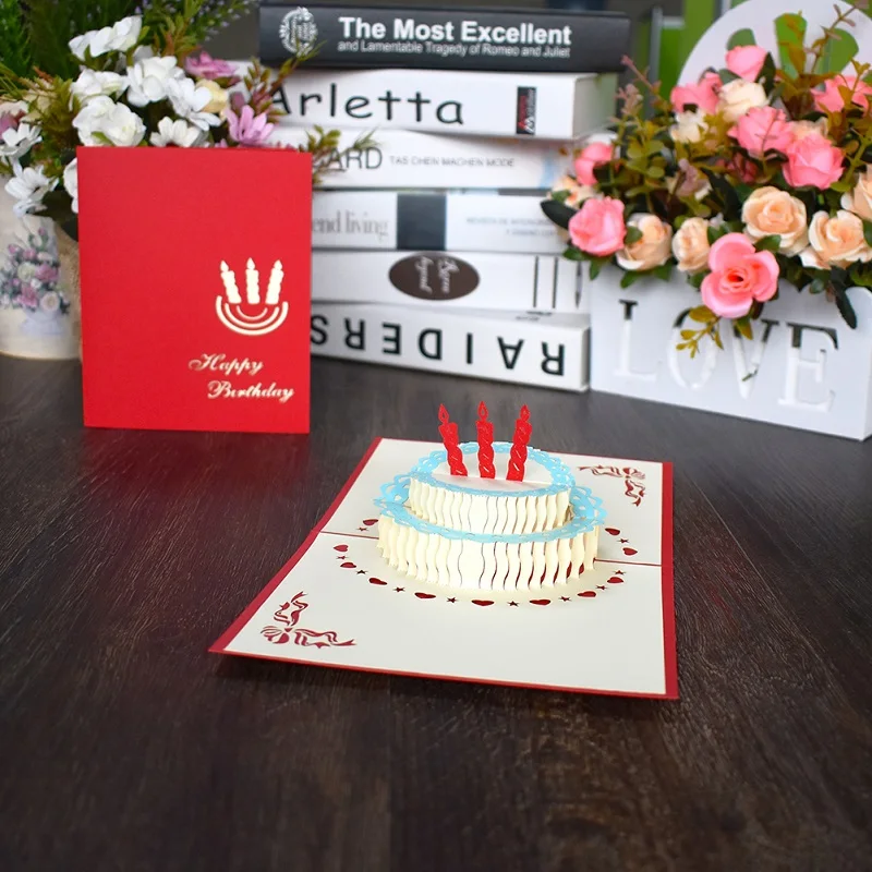 2 Colors Happy birthday cake candle 3D Pop UP Card with envelope sticker laser cut invitation Greeting Card postcard Gift
2 Colors Happy birthday cake candle 3D Pop UP Card with envelope sticker laser cut invitation Greeting Card postcard Gift