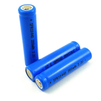 

10pcs Lifepo4 3.2v 10440 rechargeable lithium ion battery cell AAA SIZE 200MAH for camera and solar led light