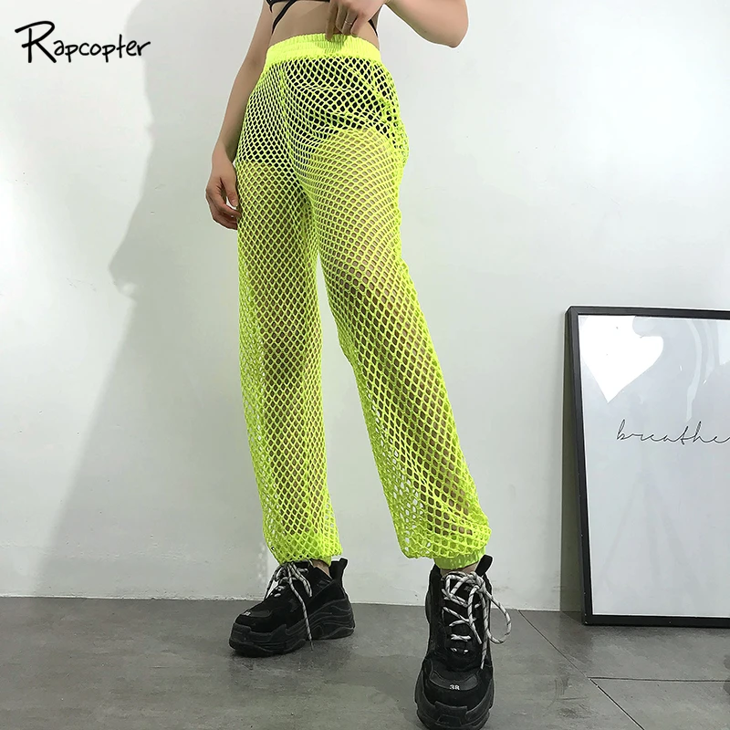 Rapcopter Mesh Elastic Waist Solid Fluorescein Yellow Harem Pants Summer Hollow Out Sexy Loose Full Length Streetwear Trousers
Rapcopter Mesh Elastic Waist Solid Fluorescein Yellow Harem Pants Summer Hollow Out Sexy Loose Full Length Streetwear Trousers