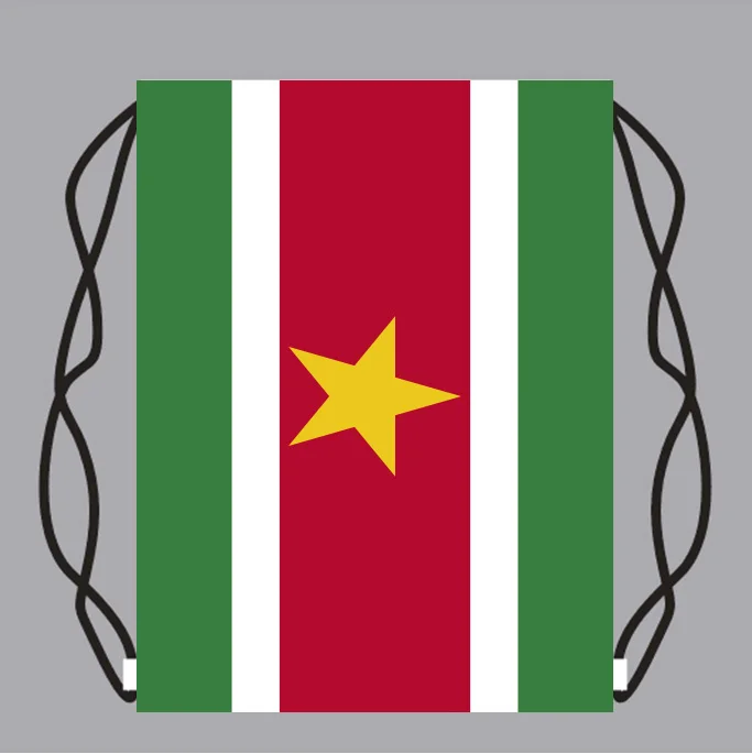 Drawstring Backpack Bag with Suriname Flag Small Backpack Printing Customized Logo
Drawstring Backpack Bag with Suriname Flag Small Backpack Printing Customized Logo