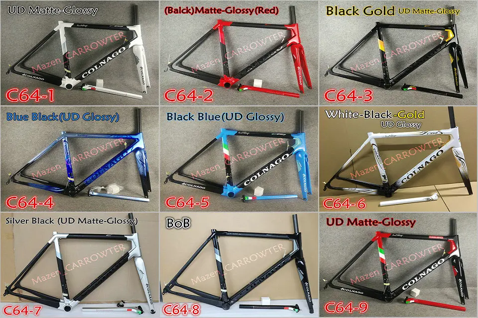 Perfect Black on Black BoB Colnago C64 complete Bicycle full carbon road bike R8010 Groupset 50mm carbon wheelset Novatec A271 hubs 10