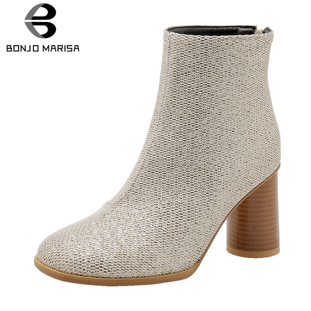 BONJOMARISA Brand New Plus Size 32-48 Ladies High Heels Bling Zip Women Shoes Woman Party Wedding Autumn Winter Ankle Boots
BONJOMARISA Brand New Plus Size 32-48 Ladies High Heels Bling Zip Women Shoes Woman Party Wedding Autumn Winter Ankle Boots