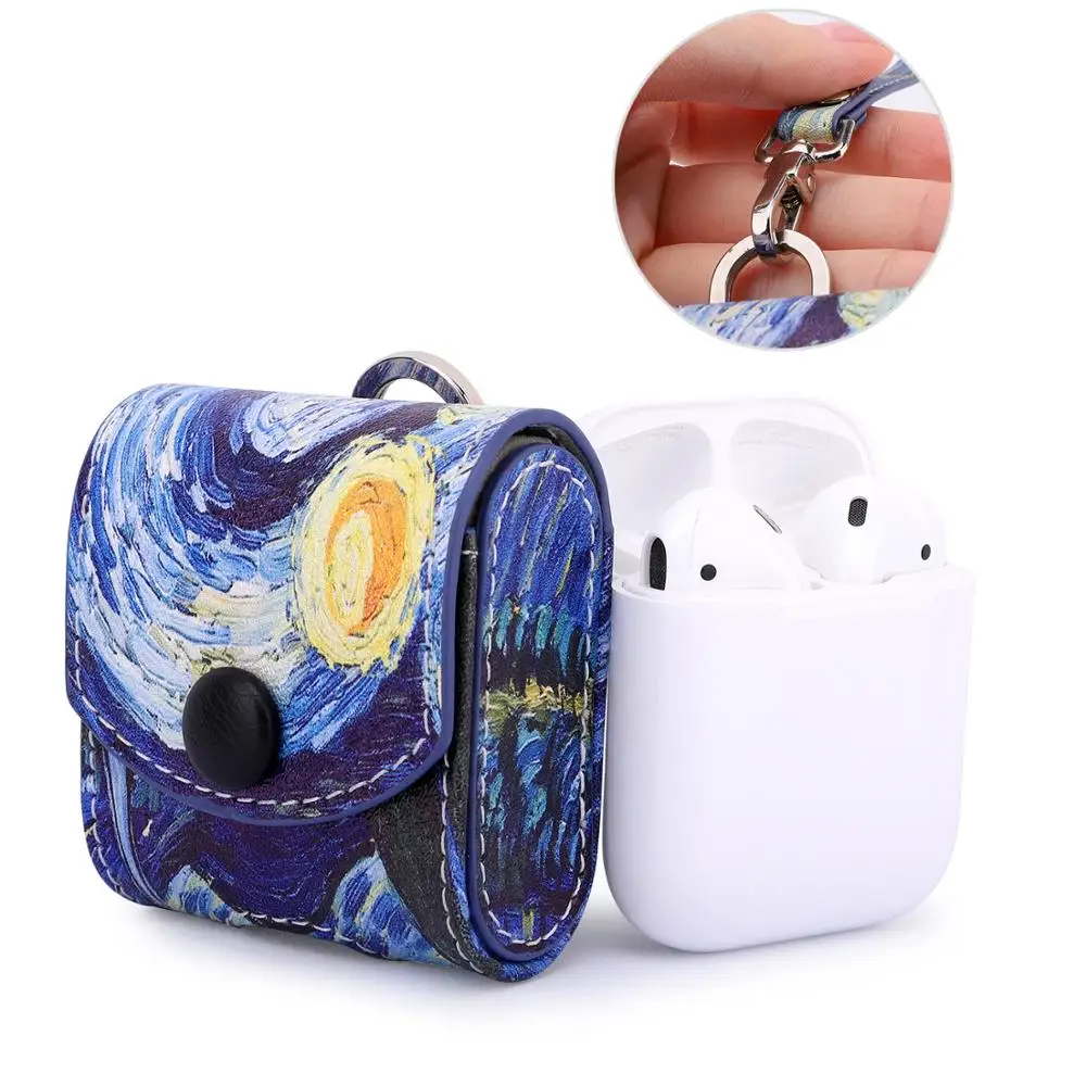 Earphone Case for Apple AirPods 1&AirPods 2,Snap Closure Protective Cover Carrying Pouch Pocket,with Holding Strap,Leather cover
Earphone Case for Apple AirPods 1&AirPods 2,Snap Closure Protective Cover Carrying Pouch Pocket,with Holding Strap,Leather cover