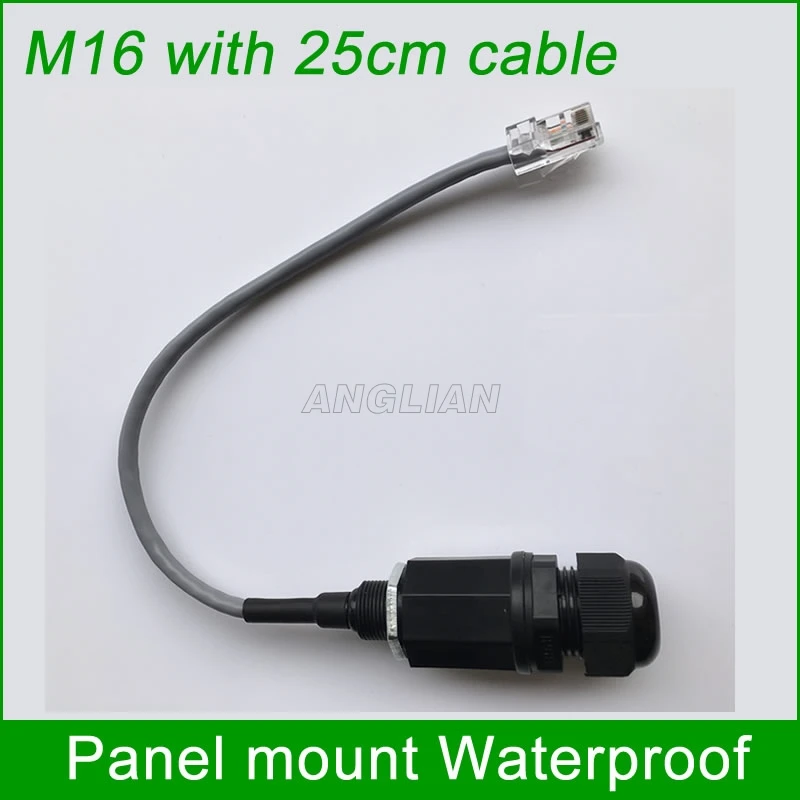 M16 RJ45 Network connector with 25cm cable Panel mount IP67 Protection waterproof Outdoor AP box interface shield shielding
M16 RJ45 Network connector with 25cm cable Panel mount IP67 Protection waterproof Outdoor AP box interface shield shielding