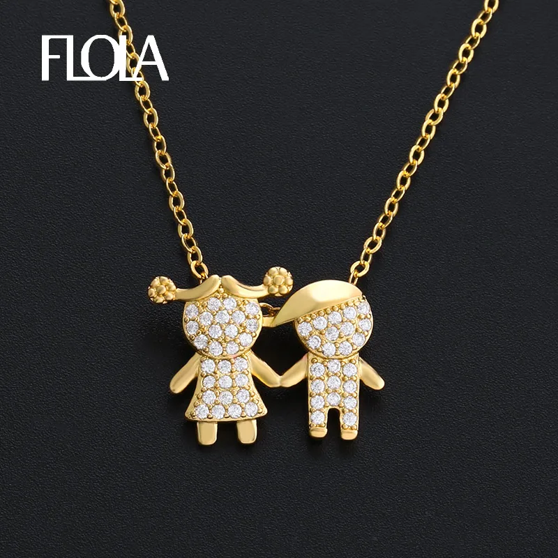 FLOLA Gold Boy & Girl Couple Necklace Zircon Long Necklace for Women Dubai Gold Jewelry Valentines Day Gift lange ketting nken95
FLOLA Gold Boy & Girl Couple Necklace Zircon Long Necklace for Women Dubai Gold Jewelry Valentines Day Gift lange ketting nken95